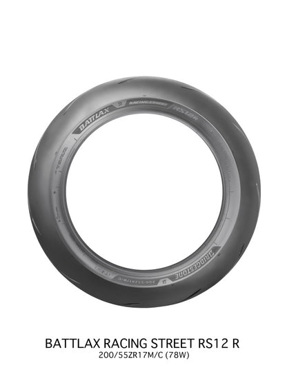 Bridgestone Battlax Racing Street RS12 Rear Tire - 180/55ZR17, 73W, Tubeless