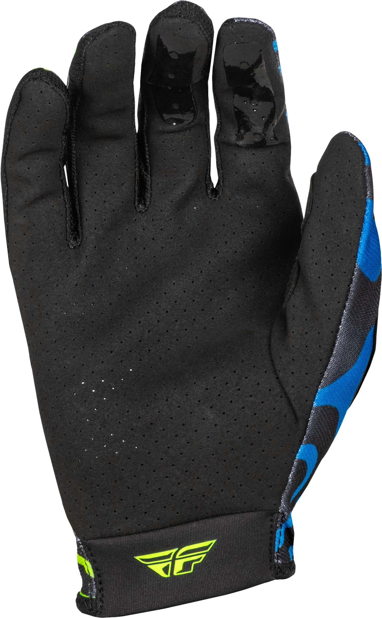 Fly Racing Lite Zen Gloves Black/Blue/Hi Vis 2X - Lightweight Race Gloves with Touch Screen Compatibility