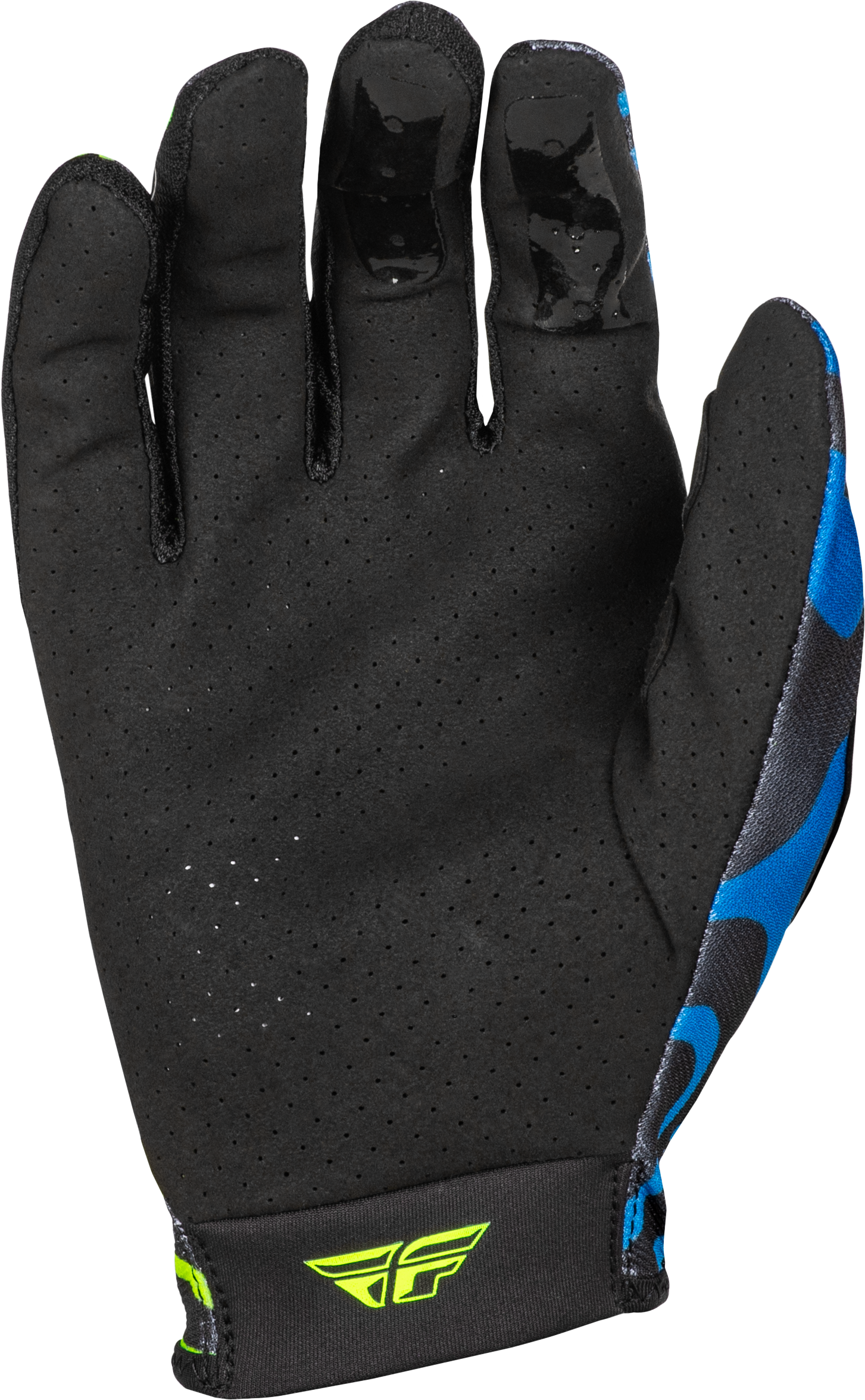 Fly Racing Lite Zen Gloves Black/Blue/Hi Vis 2X - Lightweight Race Gloves with Touch Screen Compatibility