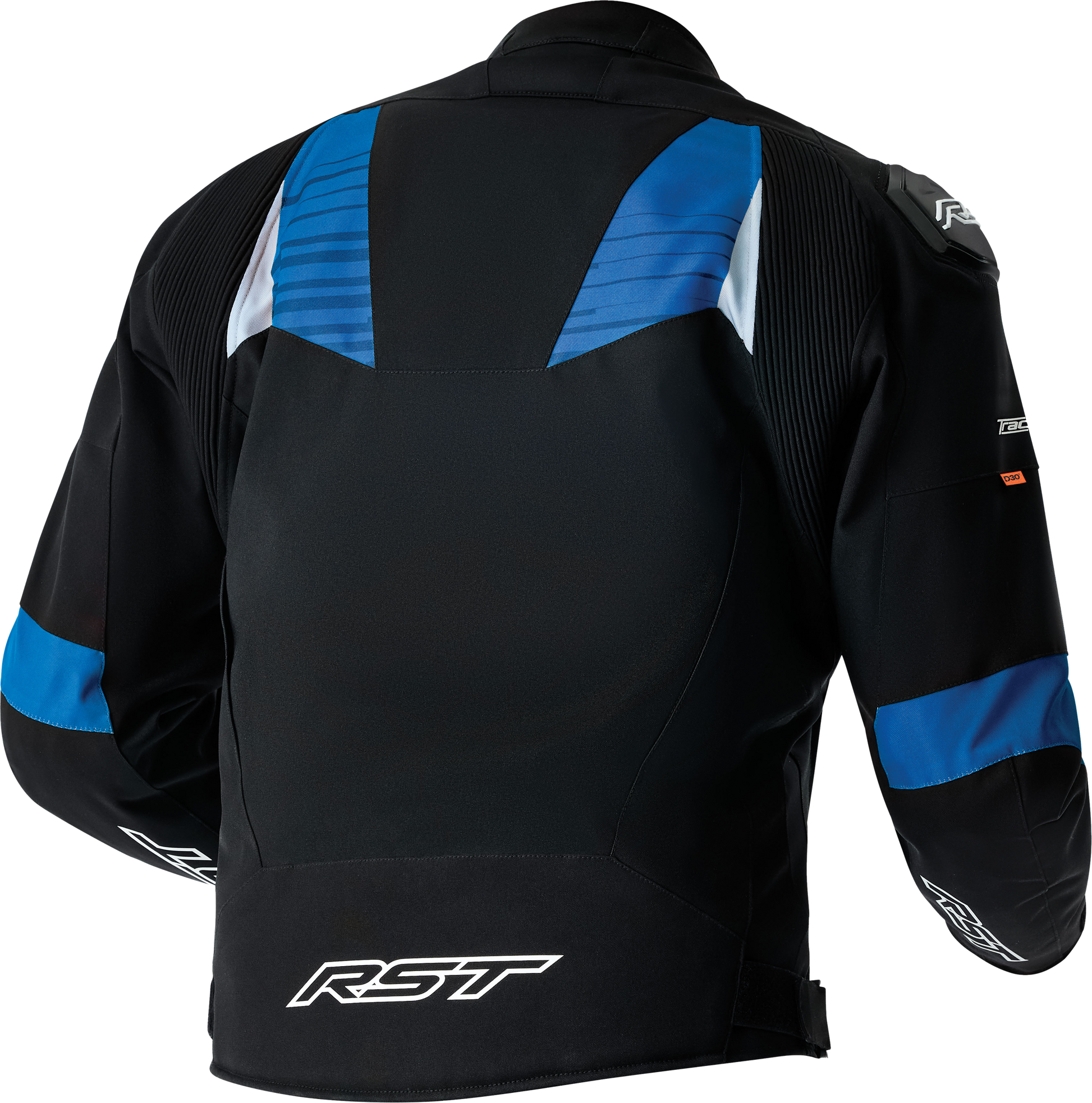 RST Tractech Evo D3o Textile Motorcycle Jacket - Black and Blue, Size 50