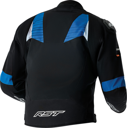 RST Tractech Evo D3o Textile Motorcycle Jacket - Black and Blue, Size 50