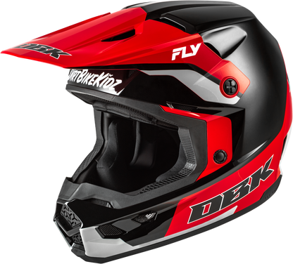 Fly Racing Kinetic DBK Helmet Black/Red/Grey - Part Number 73-86782X, Lightweight Off-Road Motorcycle Helmet with Advanced Ventilation