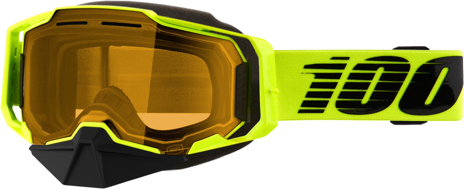 100-Percent Armega Snowmobile Goggle Neon Yellow with Yellow Lens - Part 50007-10009