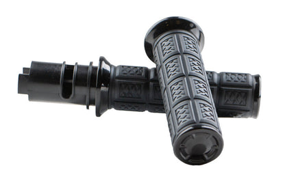 Kuryakyn Enygma Grips for Touring and Softail Models – Black, Part No. kur10142-2