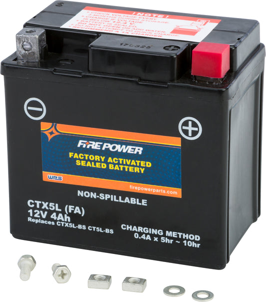 FIRE POWER CTX5L-BS(FA) Sealed Maintenance-Free Motorcycle and ATV Battery
