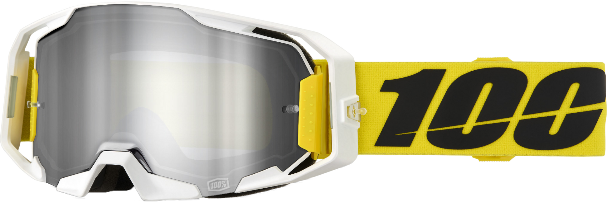 100 Percent Armatic Goggle with Valera Silver Mirror Lens - High Impact Resistant MX Goggles