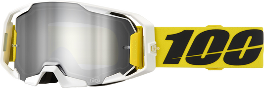 100 Percent Armatic Goggle with Valera Silver Mirror Lens - High Impact Resistant MX Goggles