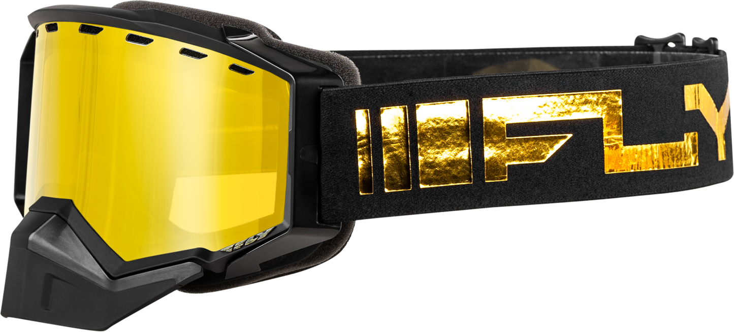 Fly Racing Zone Snow Goggle Black/Gold with Gold Mirror and Yellow Lens - Part No. FLB-24Z1