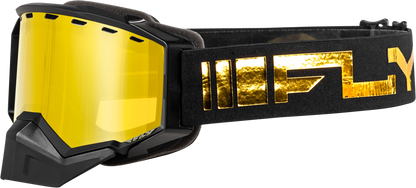 Fly Racing Zone Snow Goggle Black/Gold with Gold Mirror and Yellow Lens - Part No. FLB-24Z1