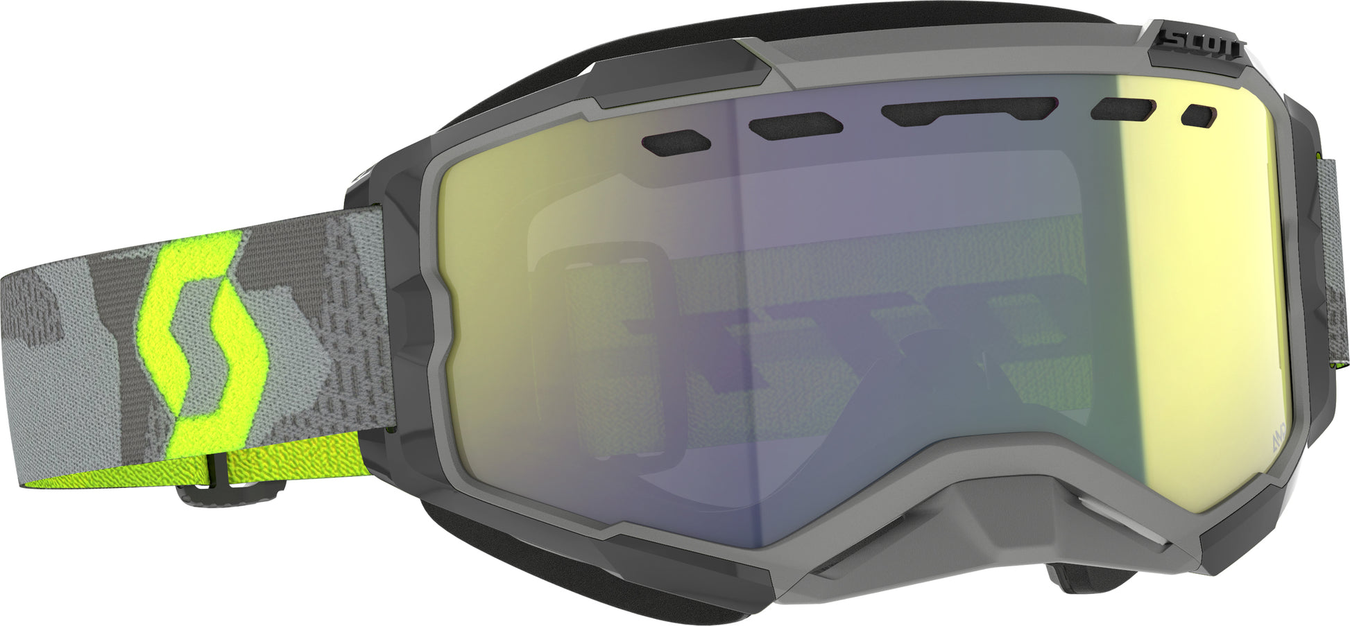 SCOTT Fury Snowcross Goggle Lt Gray/Nen Yellow with Enhanced Yellow Chrome - Part #278605-7697335
