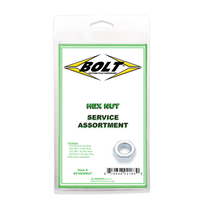 BOLT Hex Nut Assortment 90 Piece Kit - Heavy Duty Steel Fasteners for Construction and DIY Projects