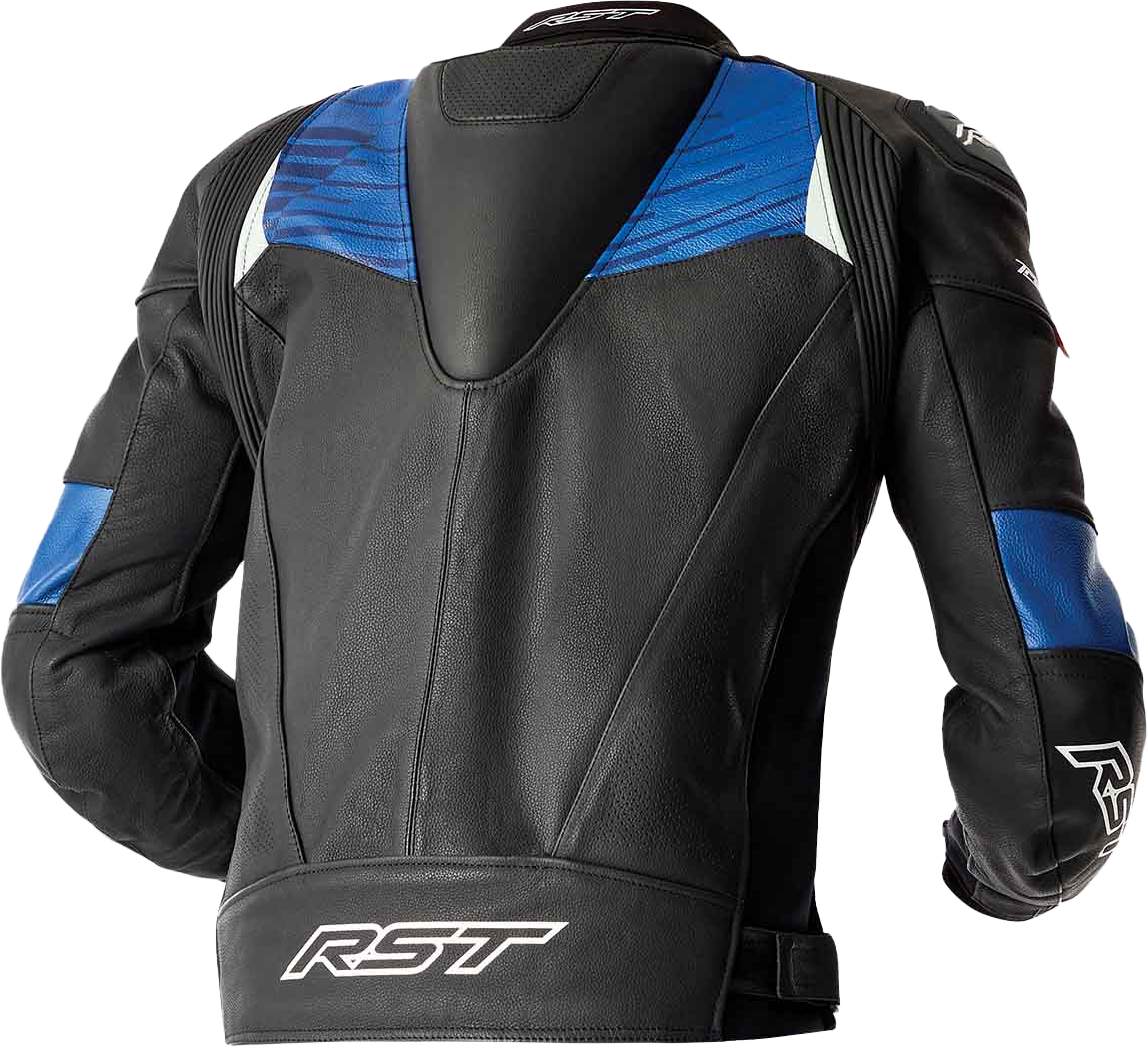 RST Tractech Evo D3o Leather Jacket Blue/Black Size Small