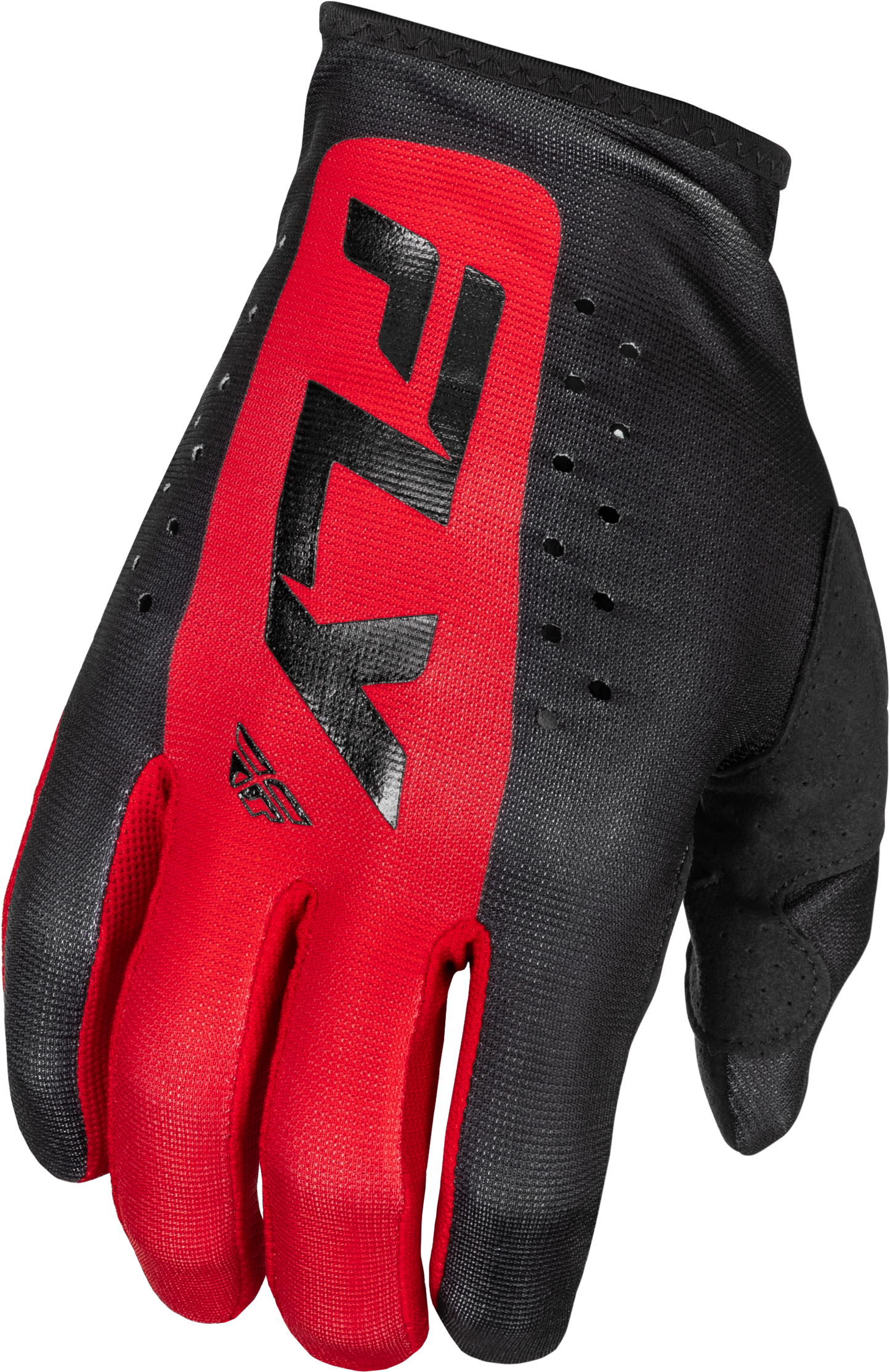 Fly Racing Lite Gloves Black/Red XS – Lightweight Race Gloves with Touch Screen Compatibility