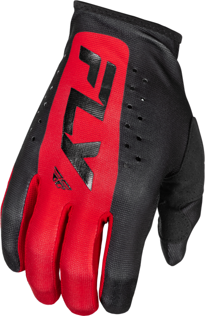 Fly Racing Lite Gloves Black/Red 3X – Lightweight Race Gloves with Touch Screen Compatibility