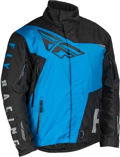 Fly Racing SNX Pro Jacket Black/Blue - Adult Weatherproof Snowboarding Jacket with Thermal Liner