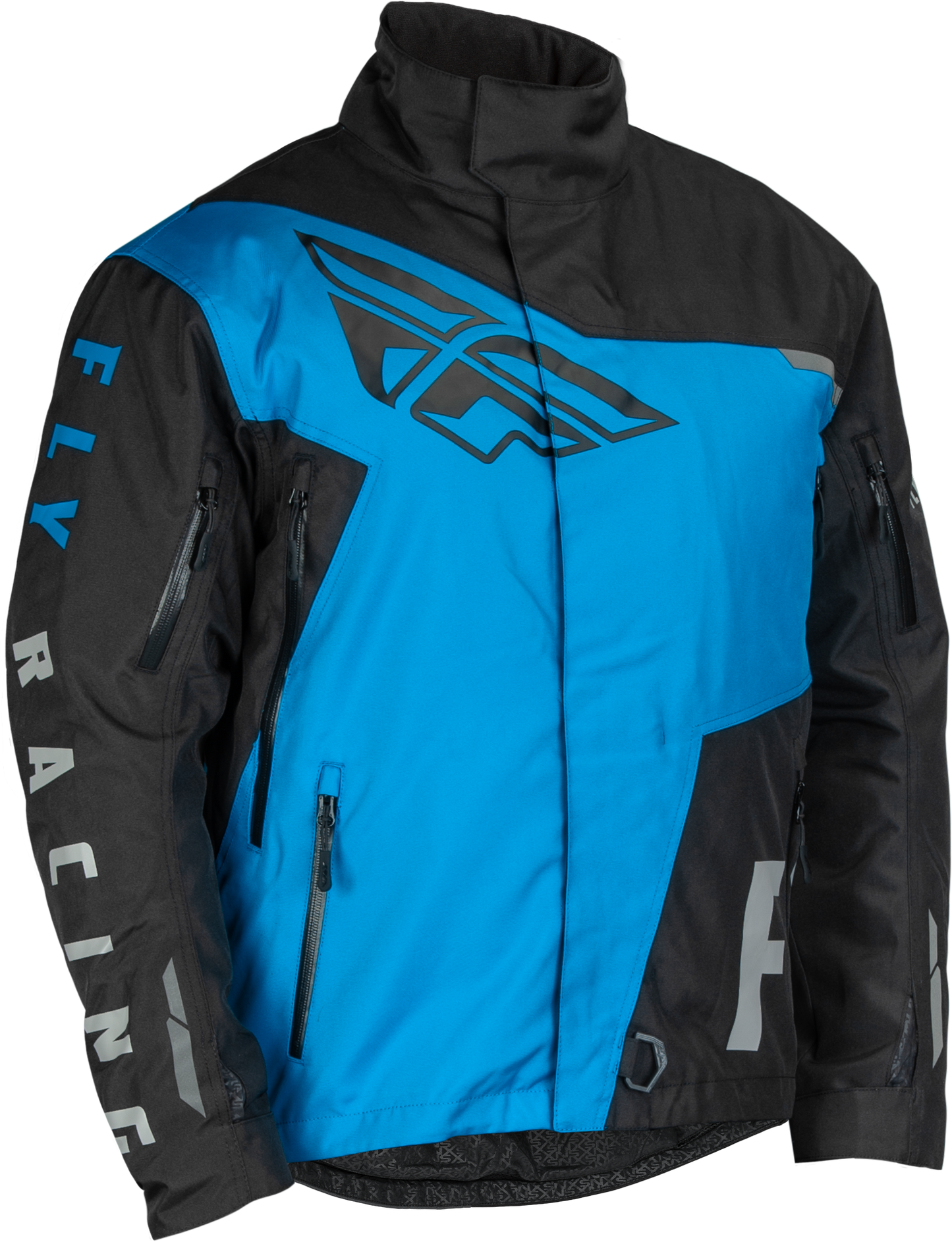 Fly Racing SNX Pro Jacket Black/Blue Medium – Waterproof Snowmobile Jacket with Removable Thermal Liner