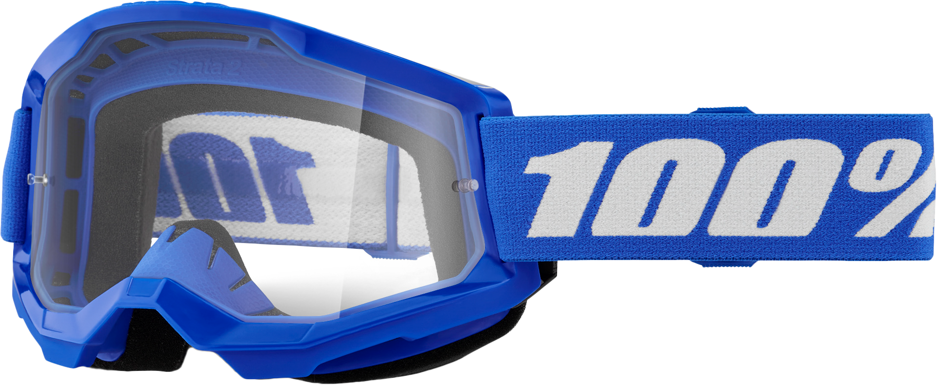 100-Percent Strata 2 Goggle with Blue Clear Lens - Performance Mountain Bike and Trail Riding Eyewear