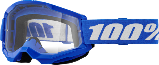 100-Percent Strata 2 Goggle with Blue Clear Lens - Performance Mountain Bike and Trail Riding Eyewear