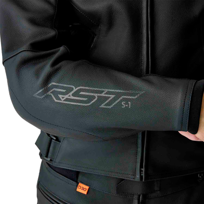 RST S1 D3o Leather Jacket Black Small - Durable Motorcycle Gear with Impact Protection