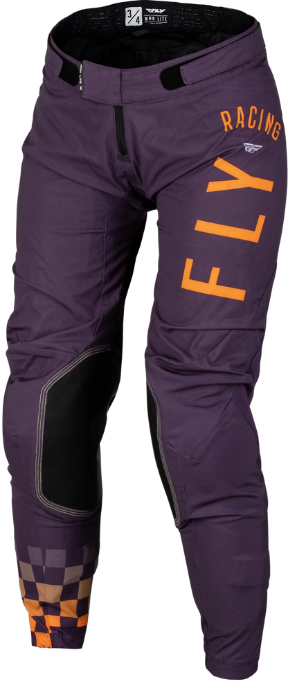 Fly Racing Women's Lite Pants Deep Purple/White/N Coral Size 0/2 – Lightweight Athletic Pants with Comfort Mesh Liner
