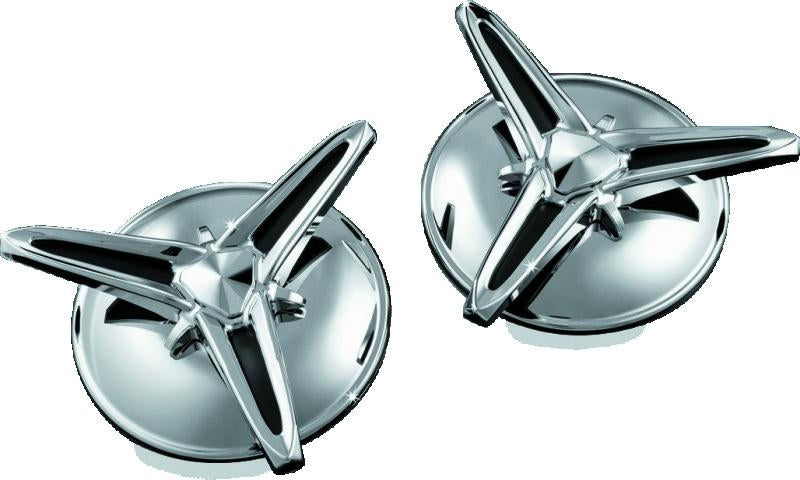 Kuryakyn Knock-Off Center Caps for Trikes Chrome - Custom Decorative Wheel Center Covers