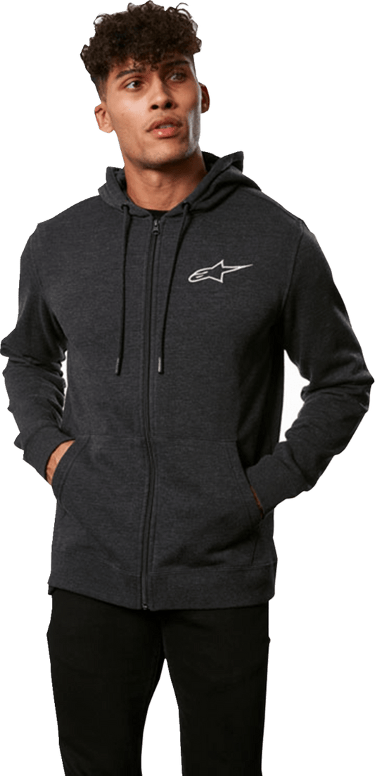 Alpinestars Ageless Chest Zip Hoodie - Charcoal 2XL with Embroidered Logo and Comfortable Features - Kelly Motorsports