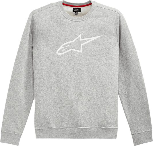 Alpinestars Ageless Crew Fleece Heather Gray/White - XL by Alpinestars Part 1212513221126XL - Kelly Motorsports
