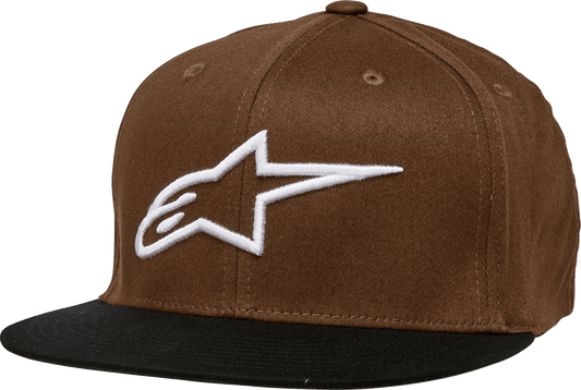 Alpinestars Ageless Flat Bill Hat - Brown/Black Large/XL 1035810158010LX - Kelly Motorsports