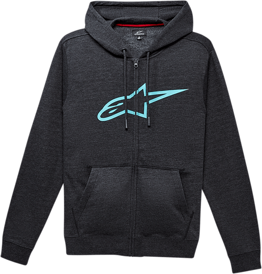 Alpinestars Ageless II Zip Hoodie Charcoal and Turquoise - XL - Kelly Motorsports