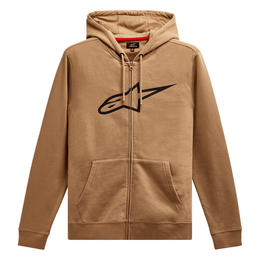 Alpinestars Ageless II Zip Hoodie - Sand/Black, XL - Comfortable Cotton-Poly Blend with Logo Details - Kelly Motorsports