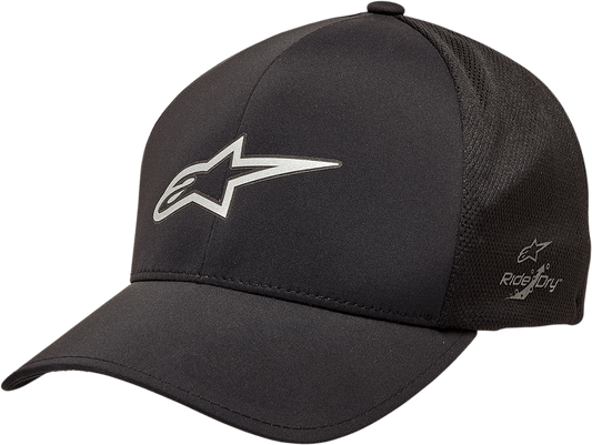 Alpinestars Ageless Mesh Delta Hat - Black Large/XL - Sports Performance Cap with Reflective Logo and Quick-Dry Fabric - Kelly Motorsports