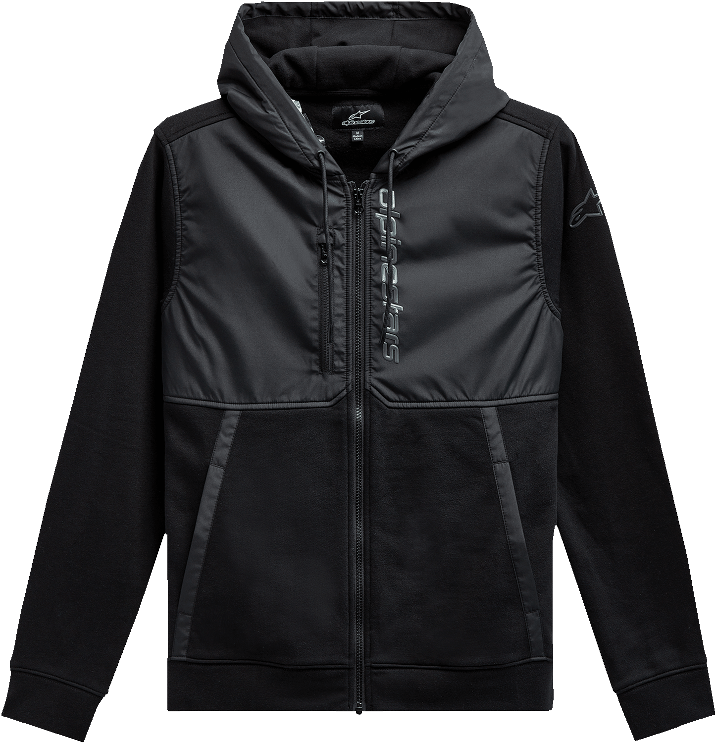 Alpinestars Aligned Zip Hoodie Black Large - Part 1213510001010L - Kelly Motorsports