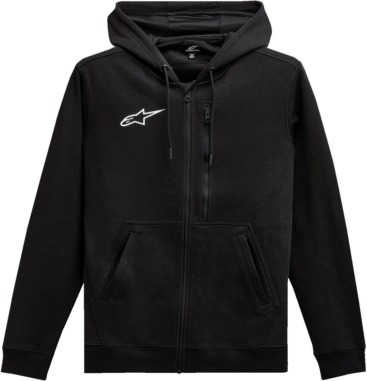 Alpinestars Asymmetrical Zip-up Hoodie in Black (Part No. 12135103010XL) - Kelly Motorsports