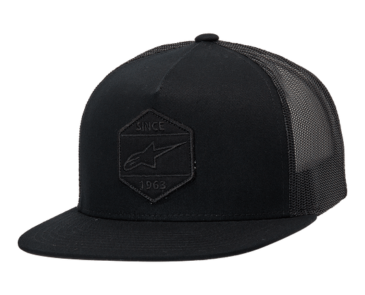 Alpinestars Bolt Trucker Hat - Black/Black, One Size, Part Number 1213810141010OS - Kelly Motorsports