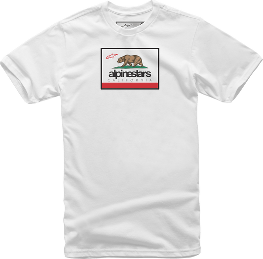 Alpinestars Cali 2.0 T-Shirt - White, Medium - 100% Combed Ring Spun Cotton - Kelly Motorsports