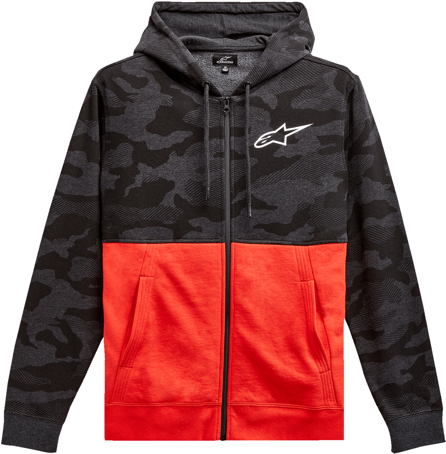 Alpinestars Camo Block Hoodie 2XL - Charcoal Heather and Warm Red, Part Number 12135105018162X - Kelly Motorsports