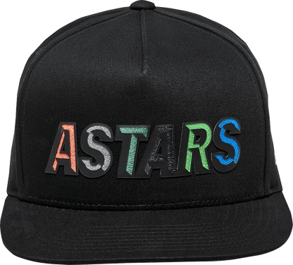 Alpinestars Candy Hat - Black, Structured Flat Bill Cap with Embroidery and Tiger Camo Ripstop Fabric - Kelly Motorsports