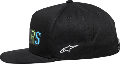 Alpinestars Candy Hat - Black, Structured Flat Bill Cap with Embroidery and Tiger Camo Ripstop Fabric - Kelly Motorsports