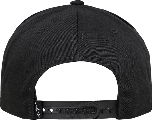 Alpinestars Candy Hat - Black, Structured Flat Bill Cap with Embroidery and Tiger Camo Ripstop Fabric - Kelly Motorsports