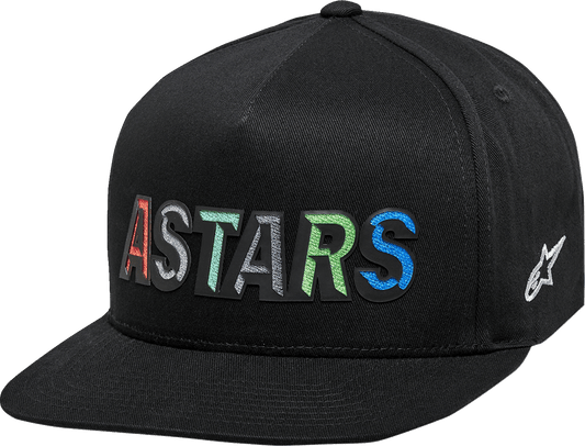 Alpinestars Candy Hat - Black, Structured Flat Bill Cap with Embroidery and Tiger Camo Ripstop Fabric - Kelly Motorsports
