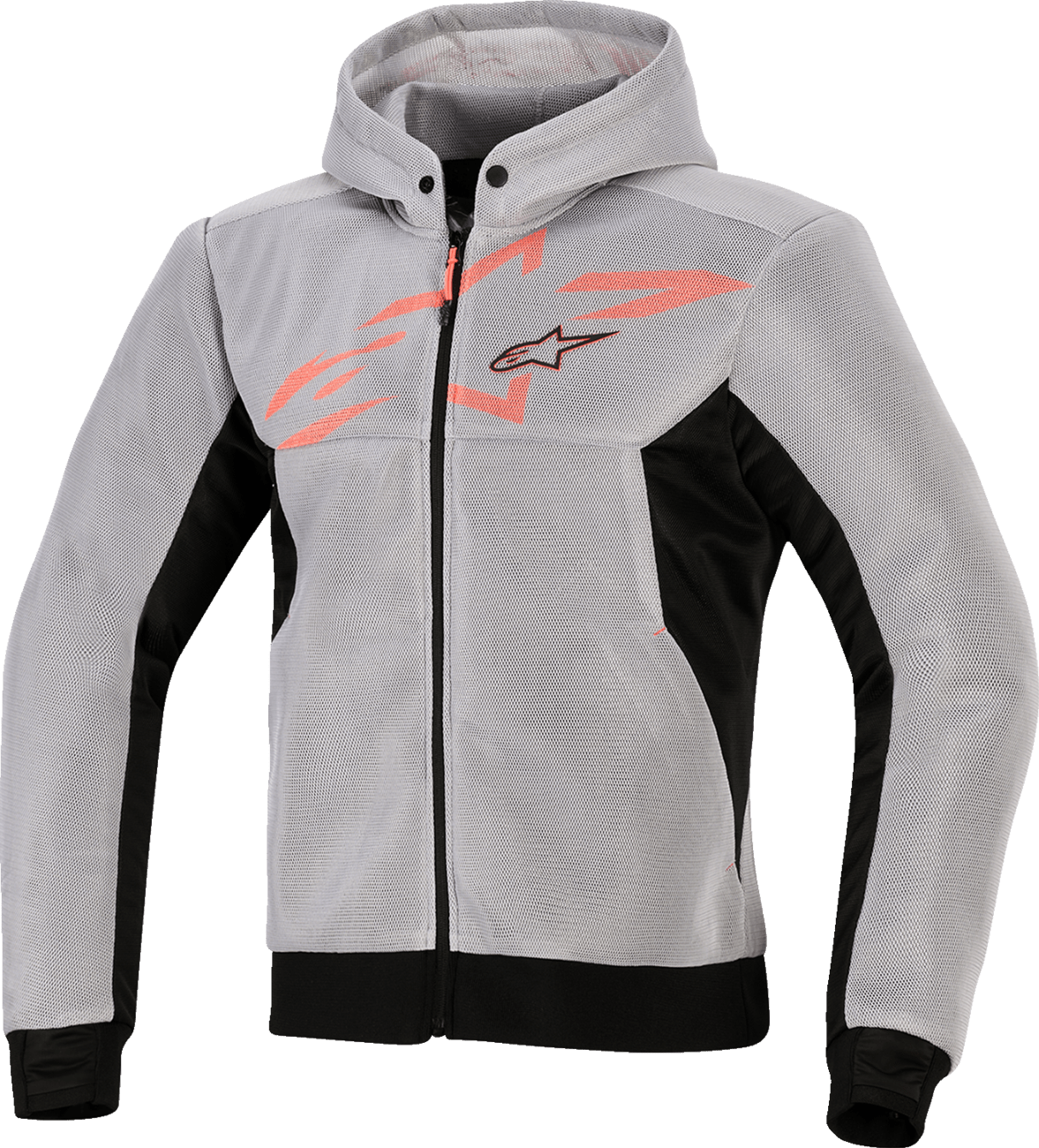 Alpinestars Chrome Super Airflow Hoodie 2XL - Black, Mid Gray, Red Fluo | Part 4200226-1196 - Kelly Motorsports