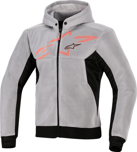 Alpinestars Chrome Super Airflow Hoodie - Black, Mid Gray & Red Fluo - Medium (Part Number 4200226-1196-M) - Kelly Motorsports