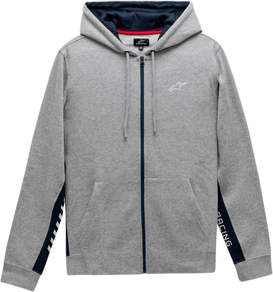 Alpinestars Claim Hoodie Heather Gray Medium - Comfortable Zip Front Fleece with Logo Graphics - Kelly Motorsports