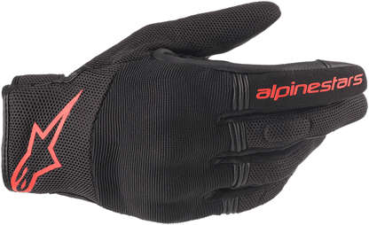 Alpinestars Copper Gloves 3XL Black/Fluo Red – Durable Motorcycle Gloves with Hard Knuckle Protection - Kelly Motorsports