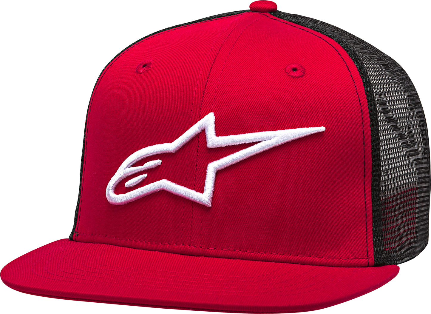 Alpinestars Copr Trucker Hat Red/Black Flat Bill 1025 - 81003 - 3010 - O/S - Kelly Motorsports