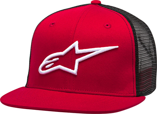 Alpinestars Copr Trucker Hat Red/Black Flat Bill 1025 - 81003 - 3010 - O/S - Kelly Motorsports