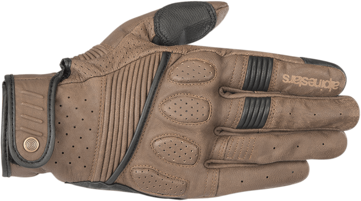 Alpinestars Crazy Eight Brown/Black Leather Gloves - Part Number 3509018-82-M, Medium - Kelly Motorsports