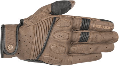 Alpinestars Crazy Eight Brown/Black Leather Gloves - Part Number 3509018-82-M, Medium - Kelly Motorsports