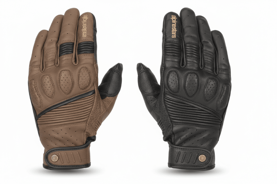 Alpinestars Crazy Eight Heritage-Inspired Full Grain Leather Motorcycle Gloves - Kelly Motorsports