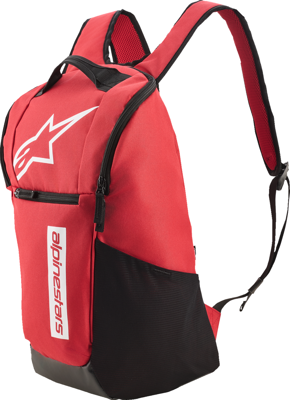 Alpinestars Defcon V3 Backpack - Red/White, Compact 13.6 L Daily Pack with Padded Laptop Sleeve - Kelly Motorsports